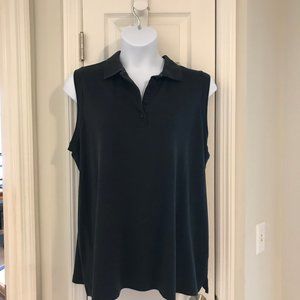 Woman Within Plus Size Sleeveless Polo 1X